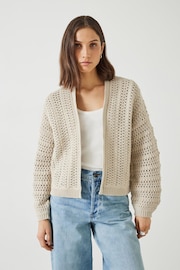 Hush Natural Pixie Knitted Edge To Edge Cotton Cardigan - Image 1 of 6