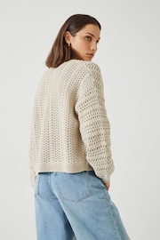 Hush Natural Pixie Knitted Edge To Edge Cotton Cardigan - Image 3 of 6