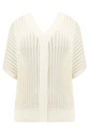 Live Unlimited Curve - Natural Open Stitch Knitted Kaftan Jumper - Image 6 of 6