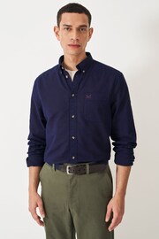 Crew Clothing Company Navy Blue Plain Cotton Classic Shirt - Image 1 of 5