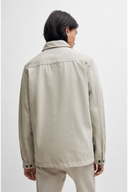 HUGO Grey Oversized-Fit Overshirt in Cotton Twill With Camp Collar - Image 5 of 5