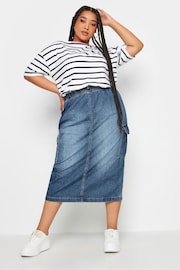 Yours Curve Blue Parachute Skirt - Image 2 of 4