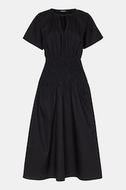 Whistles Poplin Shirred Black Dress - Image 6 of 6