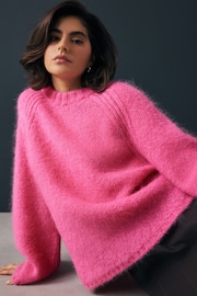 Pink Premium Alpaca Blend Soft Touch Knitted Jumper - Image 1 of 9