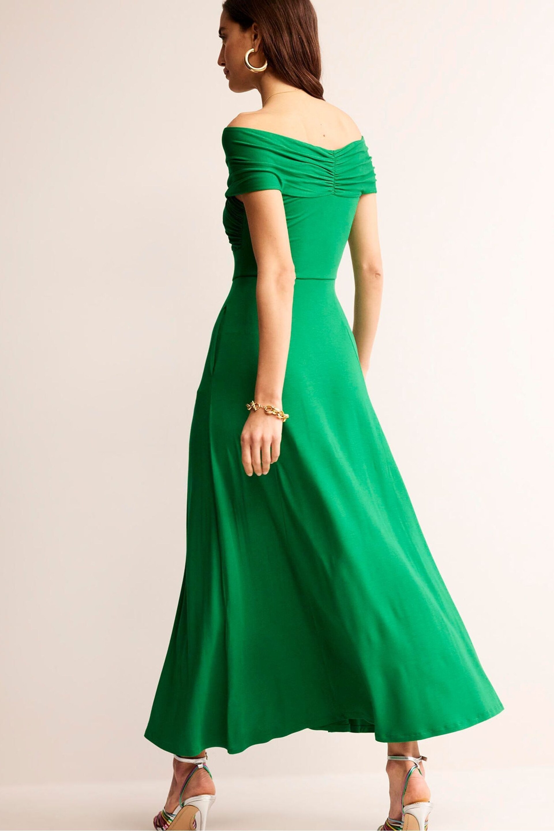 Boden Green Bardot Jersey Maxi Dress - Image 2 of 5