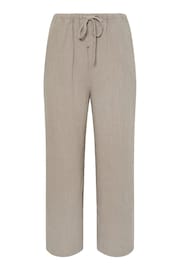 Long Tall Sally Natural Cropped Sand Linen Blend Trousers - Image 5 of 5