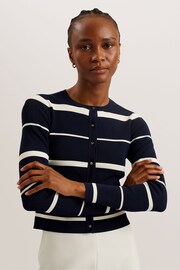 Ted Baker Blue Eloriaa Crew Neck Fitted Cardigan - Image 2 of 4