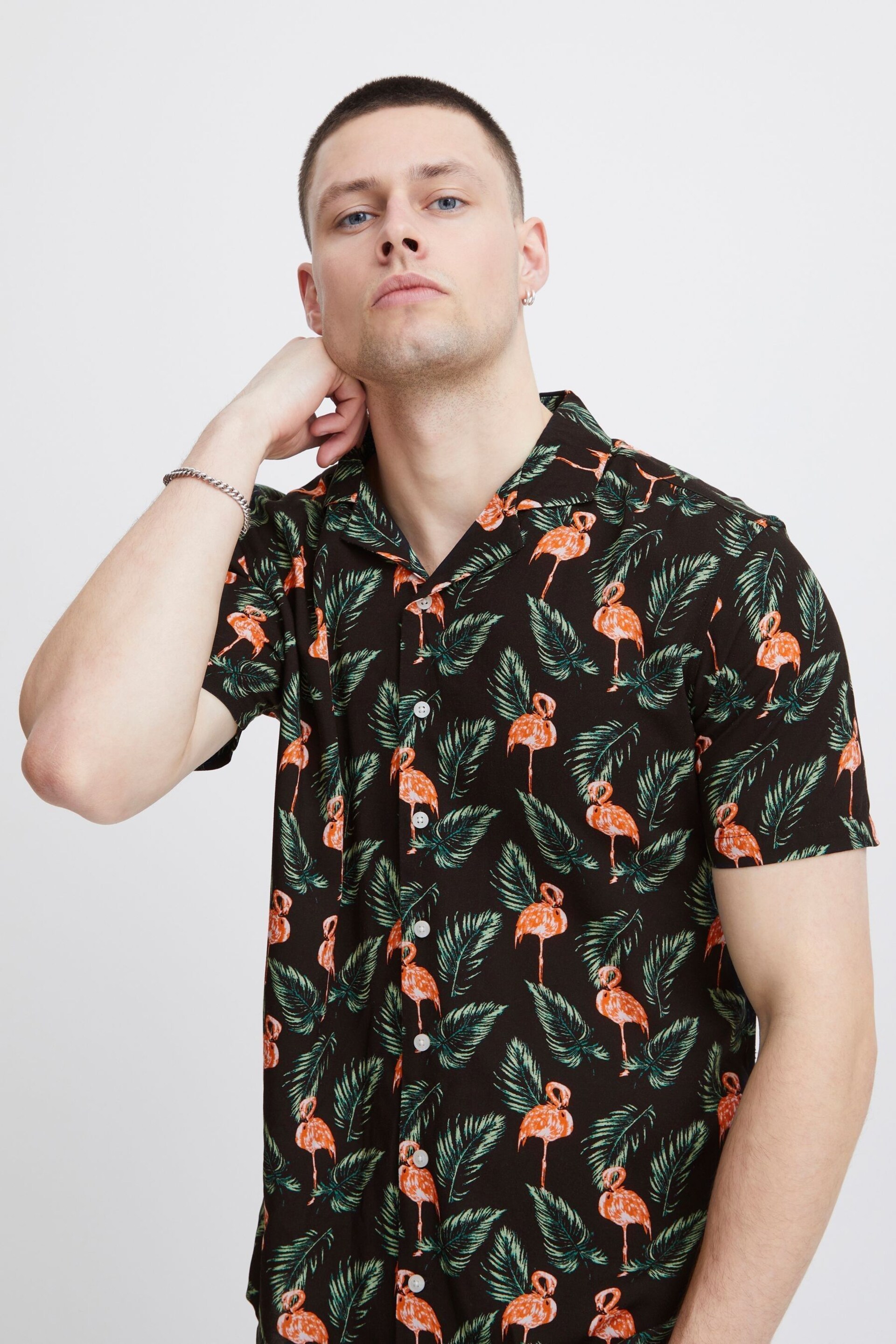 Blend Black Printed Resort Short Sleeve Shirt - Image 3 of 5