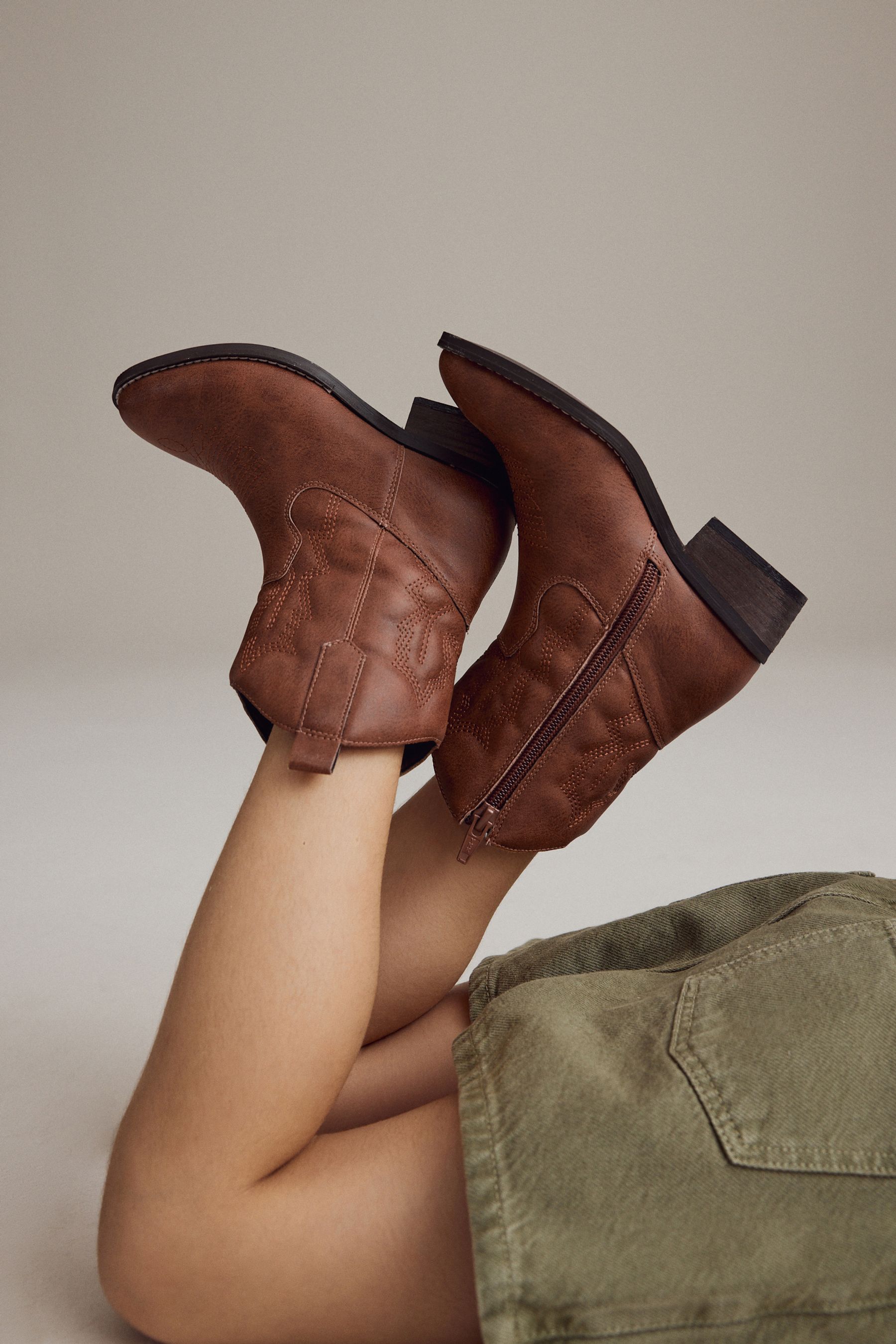 Buy Tan Brown Western Cowboy Ankle Boots from the Next UK online shop