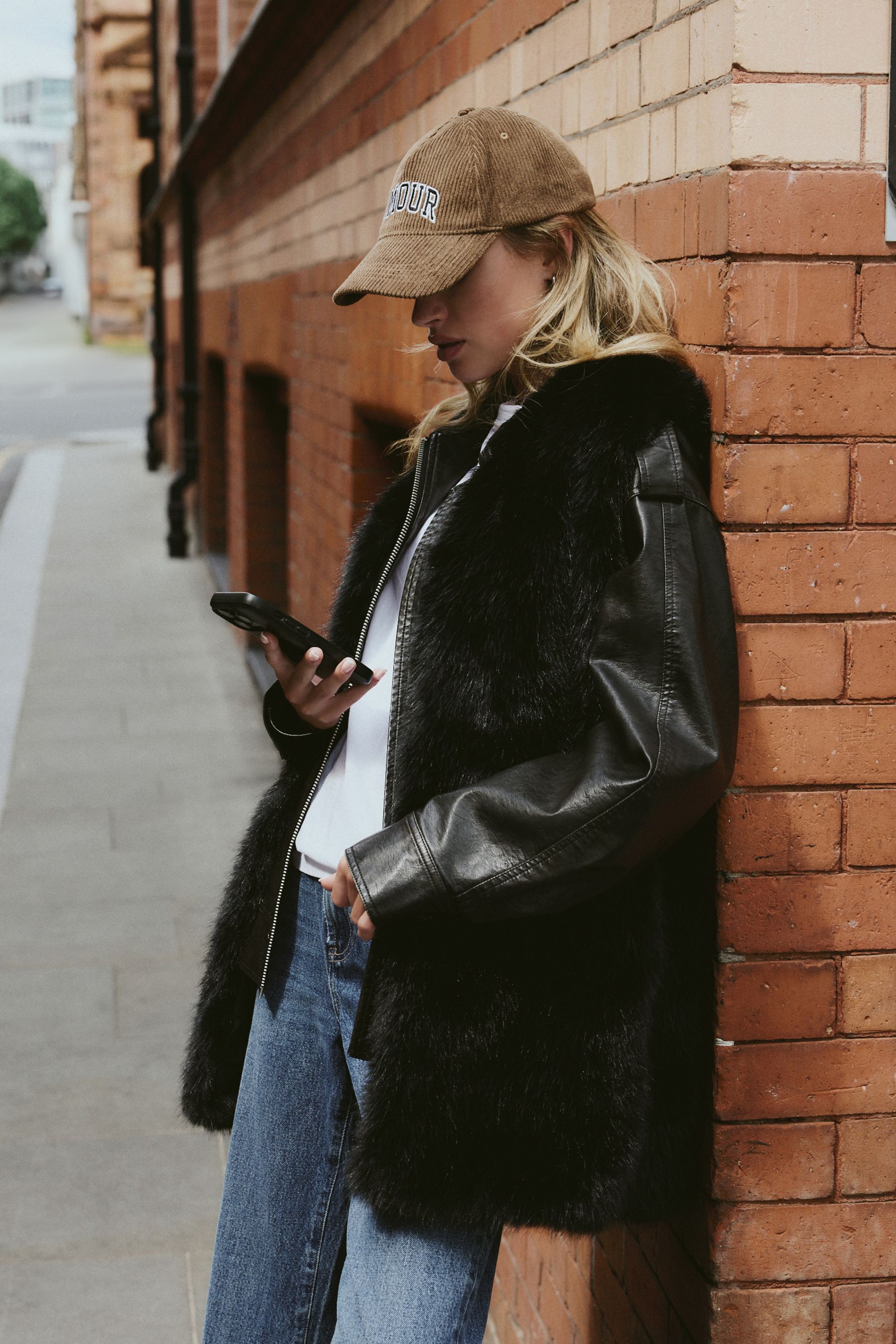 Longline black fur gilet sale