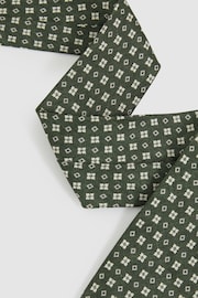 Reiss Olive Cavoli Silk Medallion Print Tie - Image 3 of 5