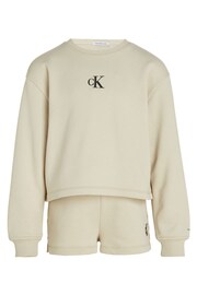 Calvin Klein Green Logo Sweatshirt Shorts Set - Image 5 of 7