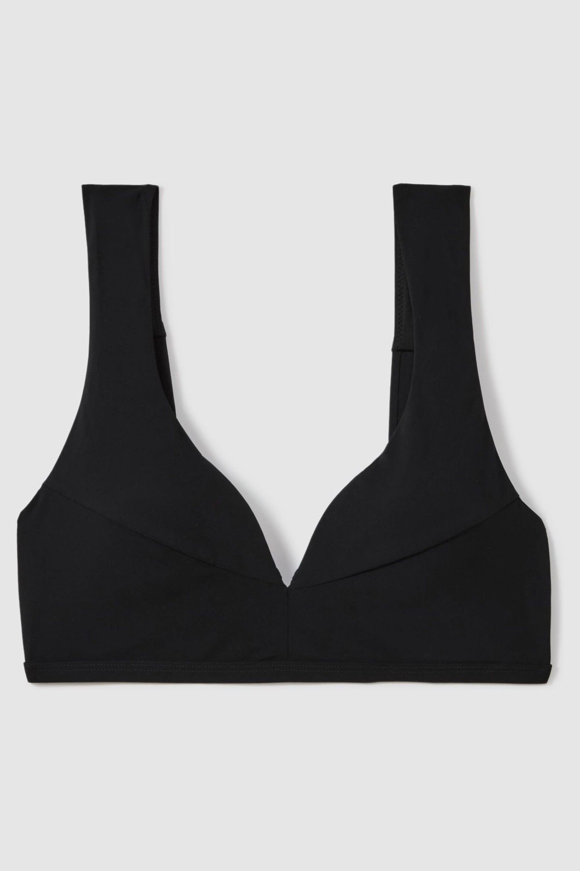 Reiss Black Lyra Wide Strap Boned Bikini Top - Image 2 of 5