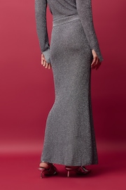 Grey Co-ord Sparkle Knitted Column Maxi Skirt - Image 4 of 7