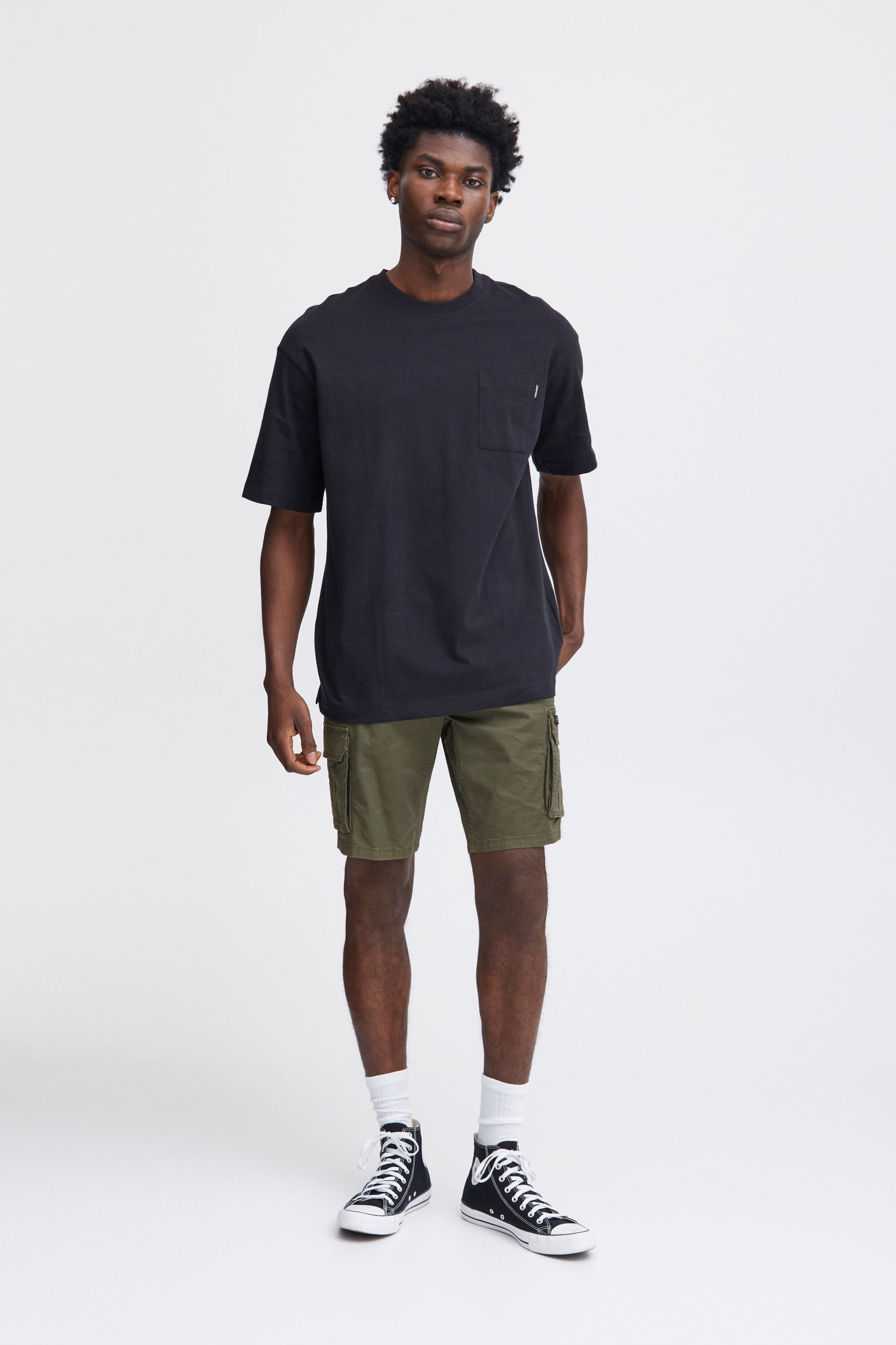 Blend Green Stretch Cargo Shorts - Image 4 of 5