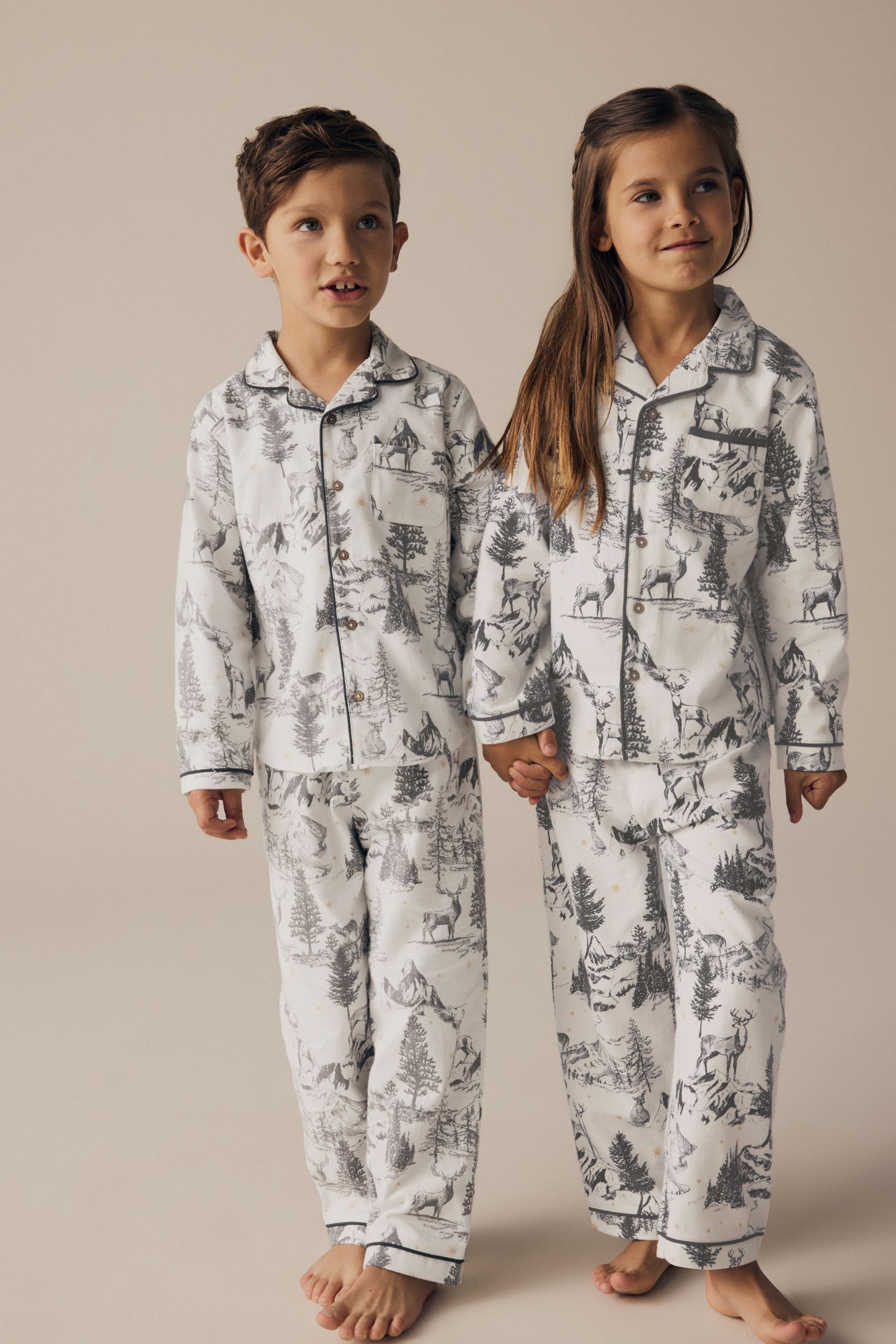Buy Grey 100 Cotton Matching Family Kids Christmas Mountain Print Pyjamas 9mths 16yrs from the Next UK online shop