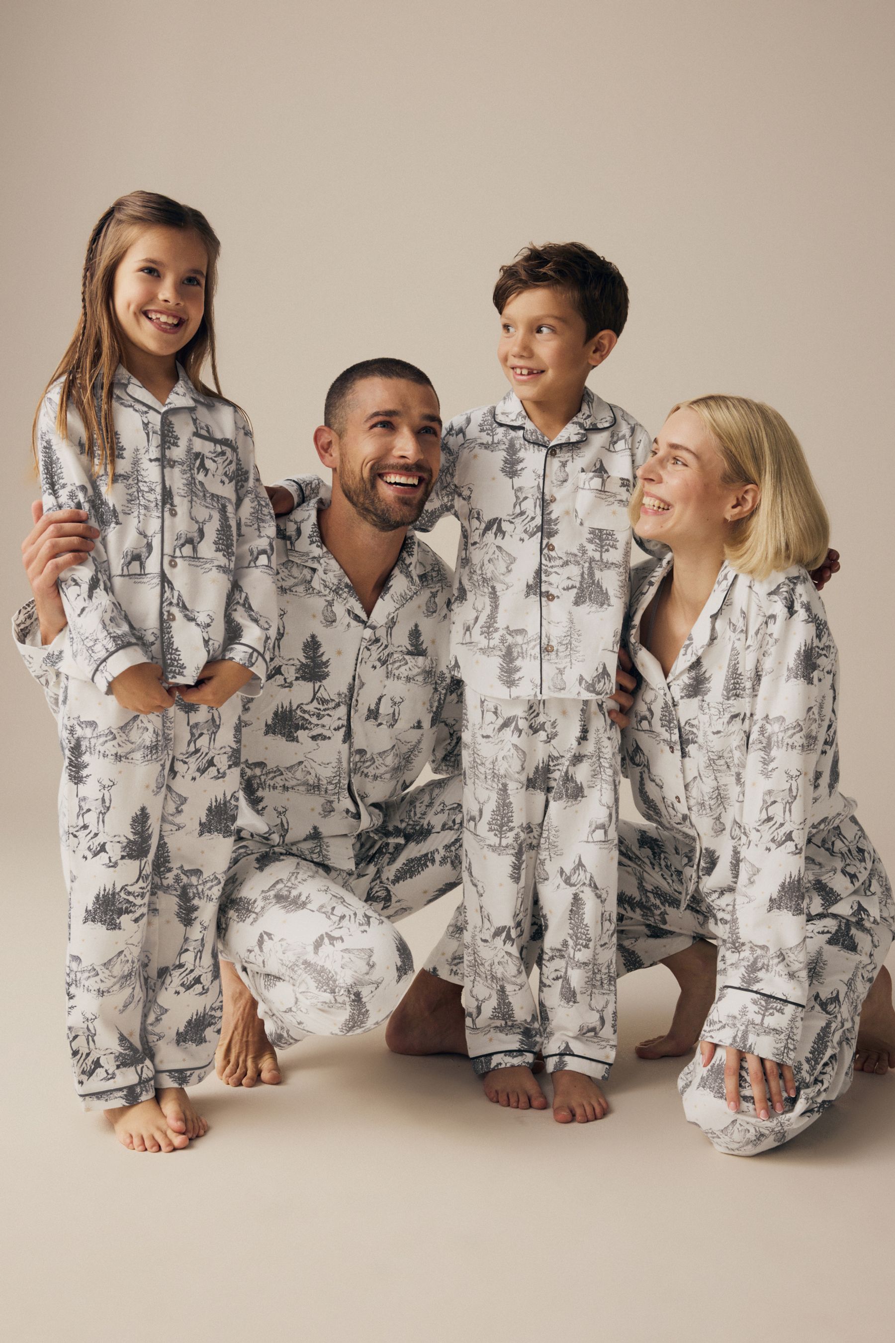 Buy Grey 100 Cotton Matching Family Kids Christmas Mountain Print Pyjamas 9mths 16yrs from the Next UK online shop