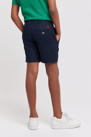 U.S. Polo Assn. Boys Blue Linen Blend Chino Shorts - Image 4 of 7