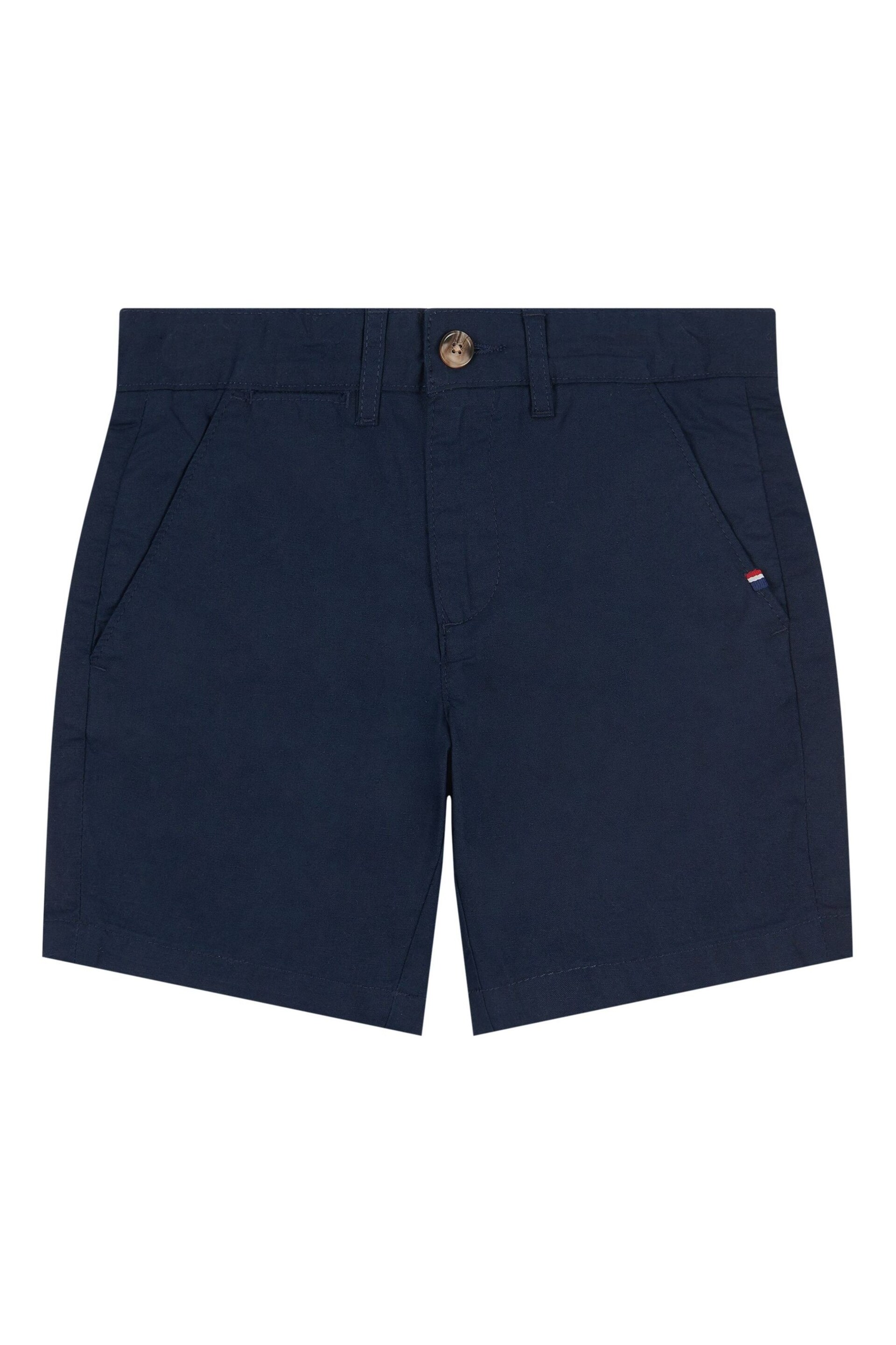 U.S. Polo Assn. Boys Blue Linen Blend Chino Shorts - Image 5 of 7