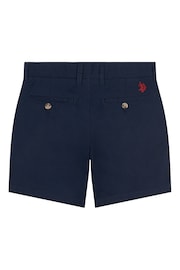 U.S. Polo Assn. Boys Blue Linen Blend Chino Shorts - Image 6 of 7