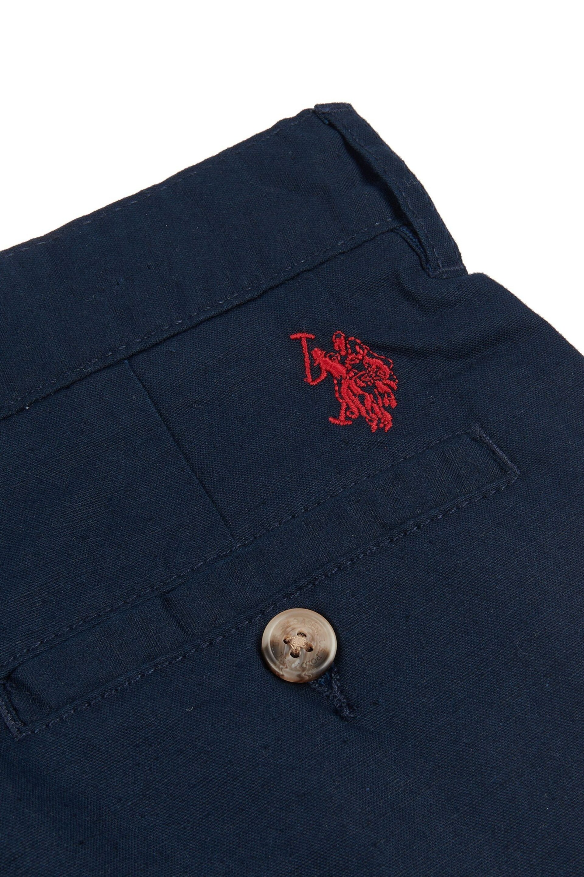 U.S. Polo Assn. Boys Blue Linen Blend Chino Shorts - Image 7 of 7