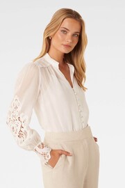 Forever New White Aria Lace Mix Blouse - Image 3 of 5