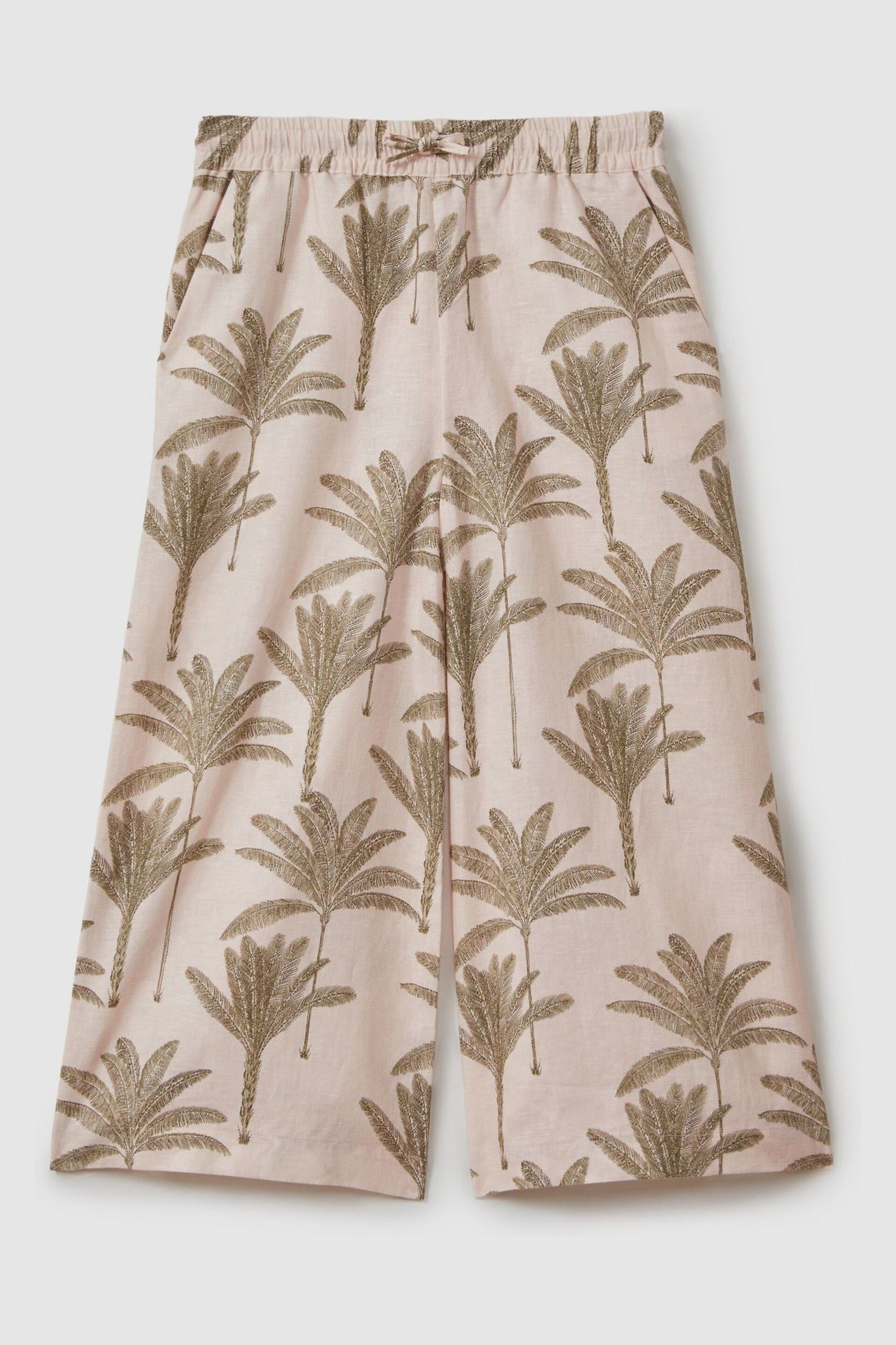 Reiss Neutral Klemee Junior Linen-Cotton Drawstring Trousers - Image 2 of 4