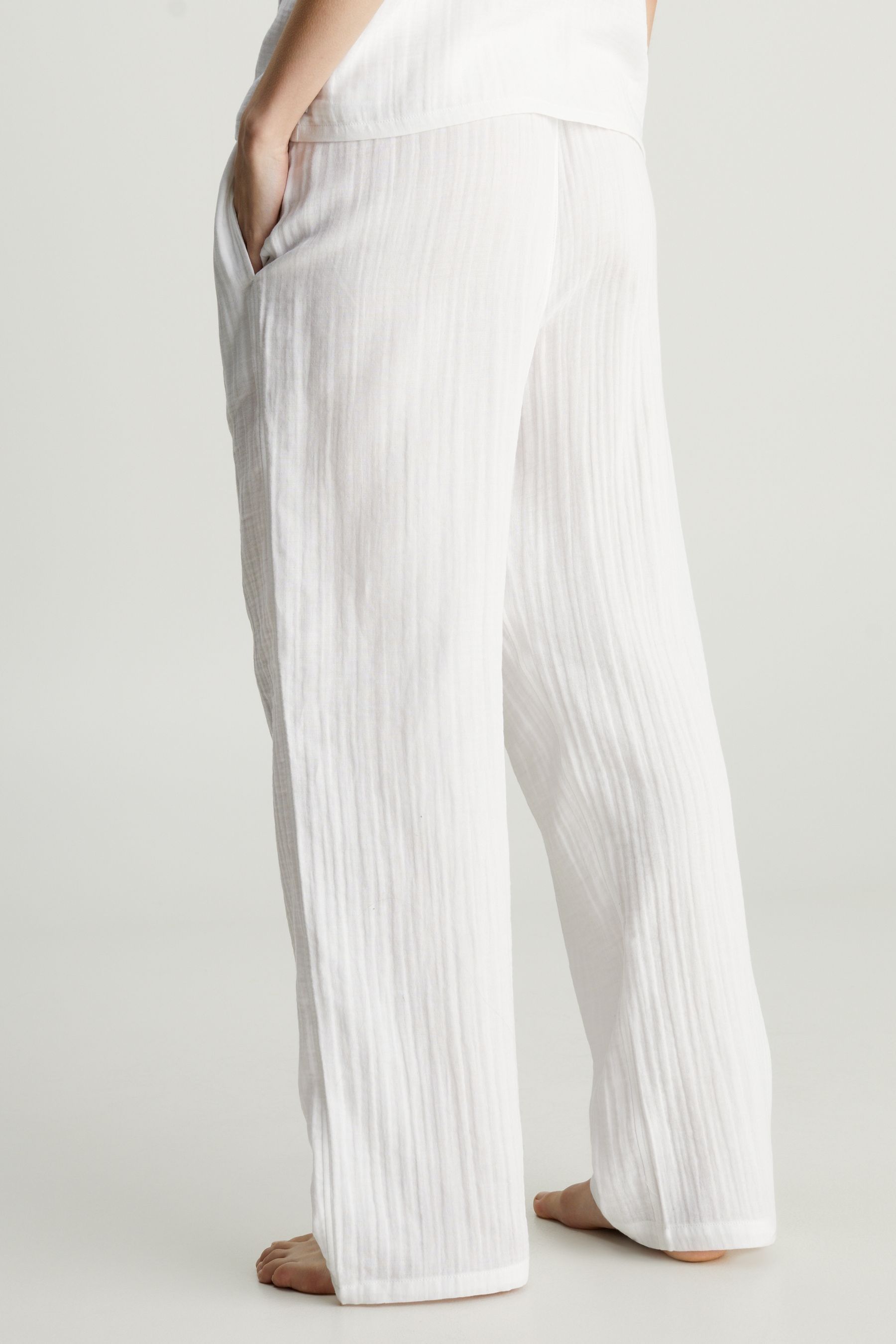 Buy Calvin Klein White Stripe Single Trousers from Next Luxembourg
