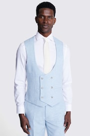 MOSS Light Blue Slim Fit Donegal Waistcoat - Image 1 of 3