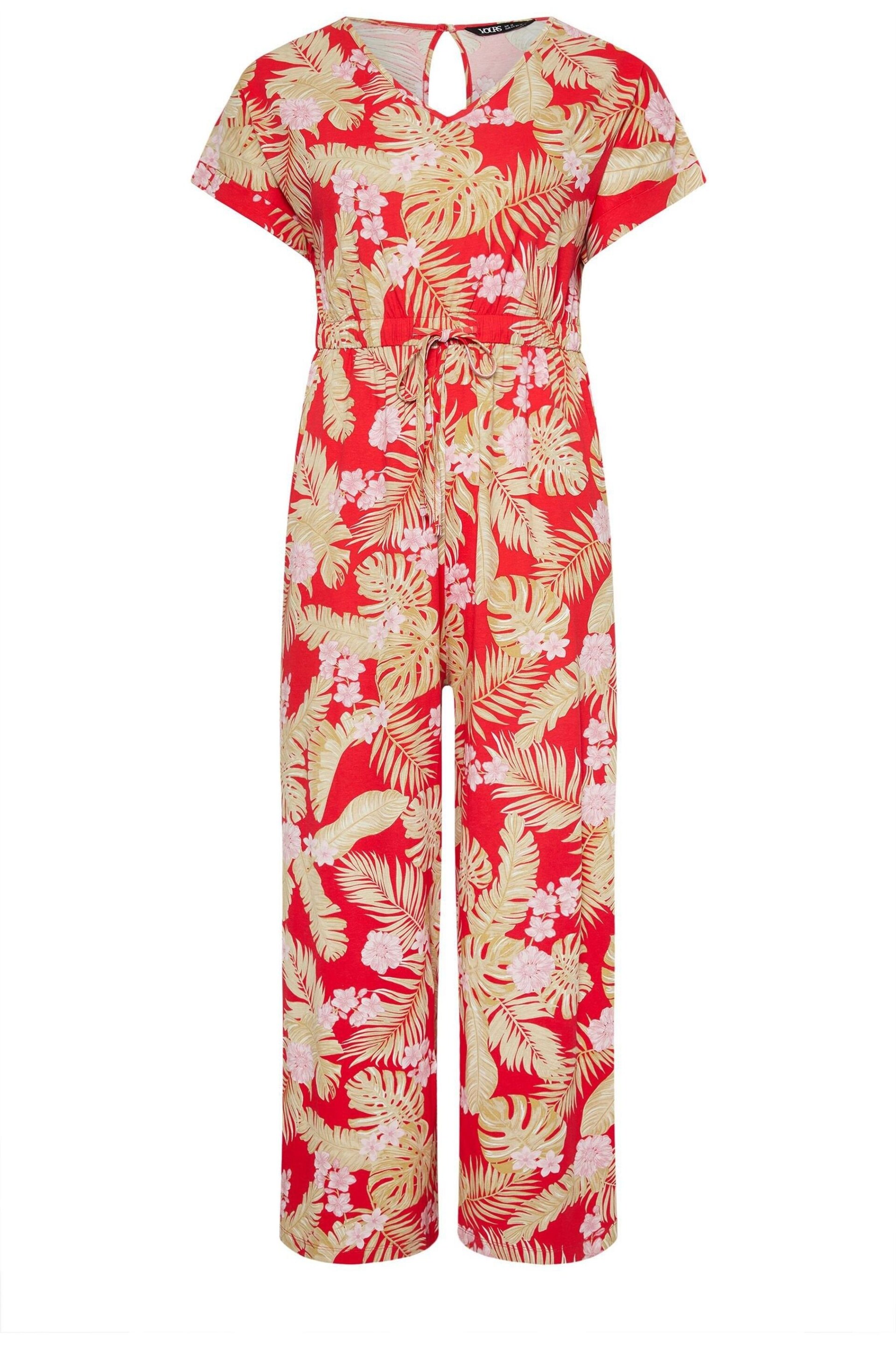 Yours Curve Red Drawcord Jumpsuit - Image 5 of 5