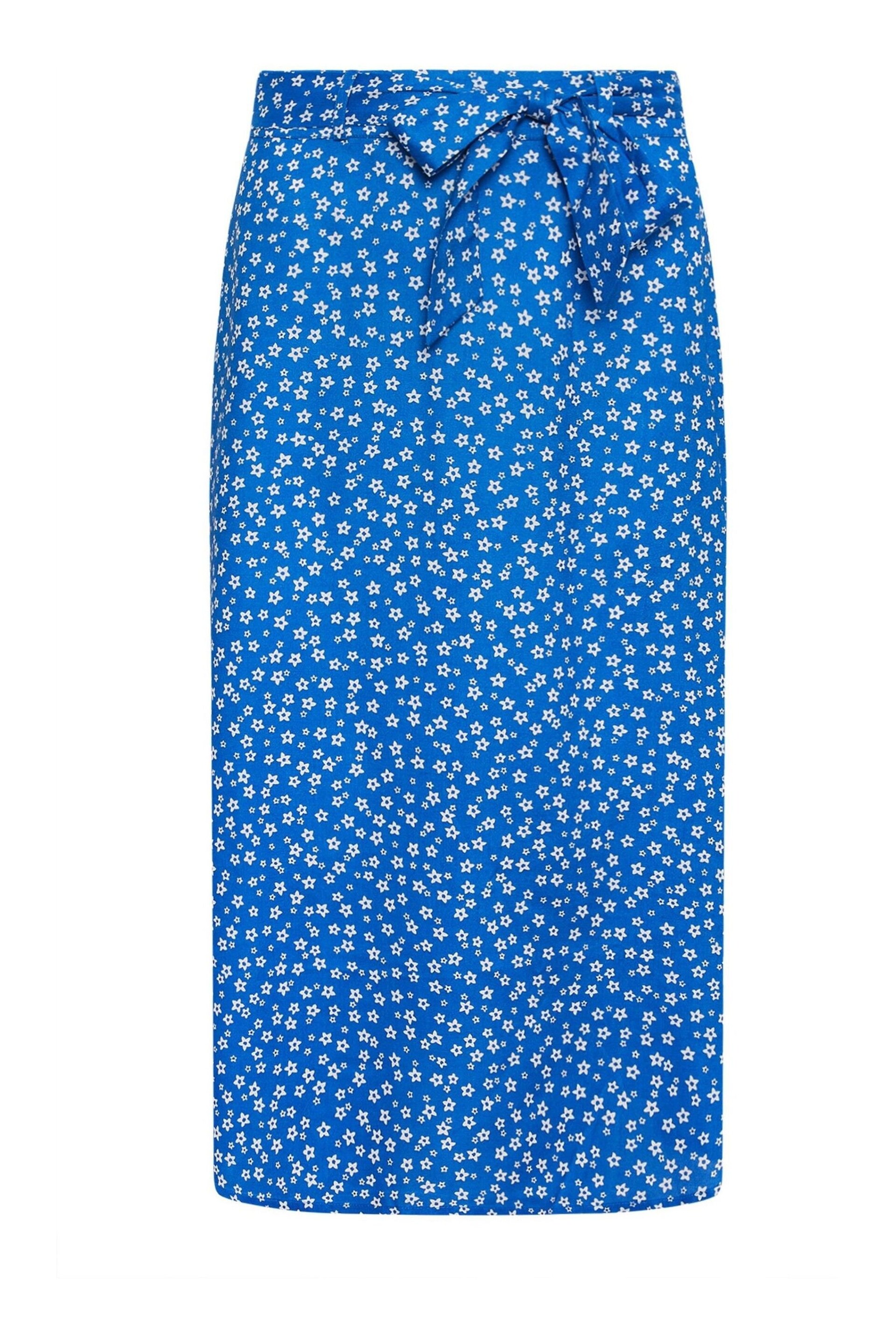 PixieGirl Petite Blue Blue Ditsy Floral Print Midi Skirt - Image 5 of 5