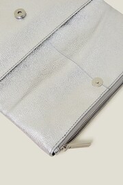 Accessorize Silver Leather Fold Over Clutch - Image 4 of 4