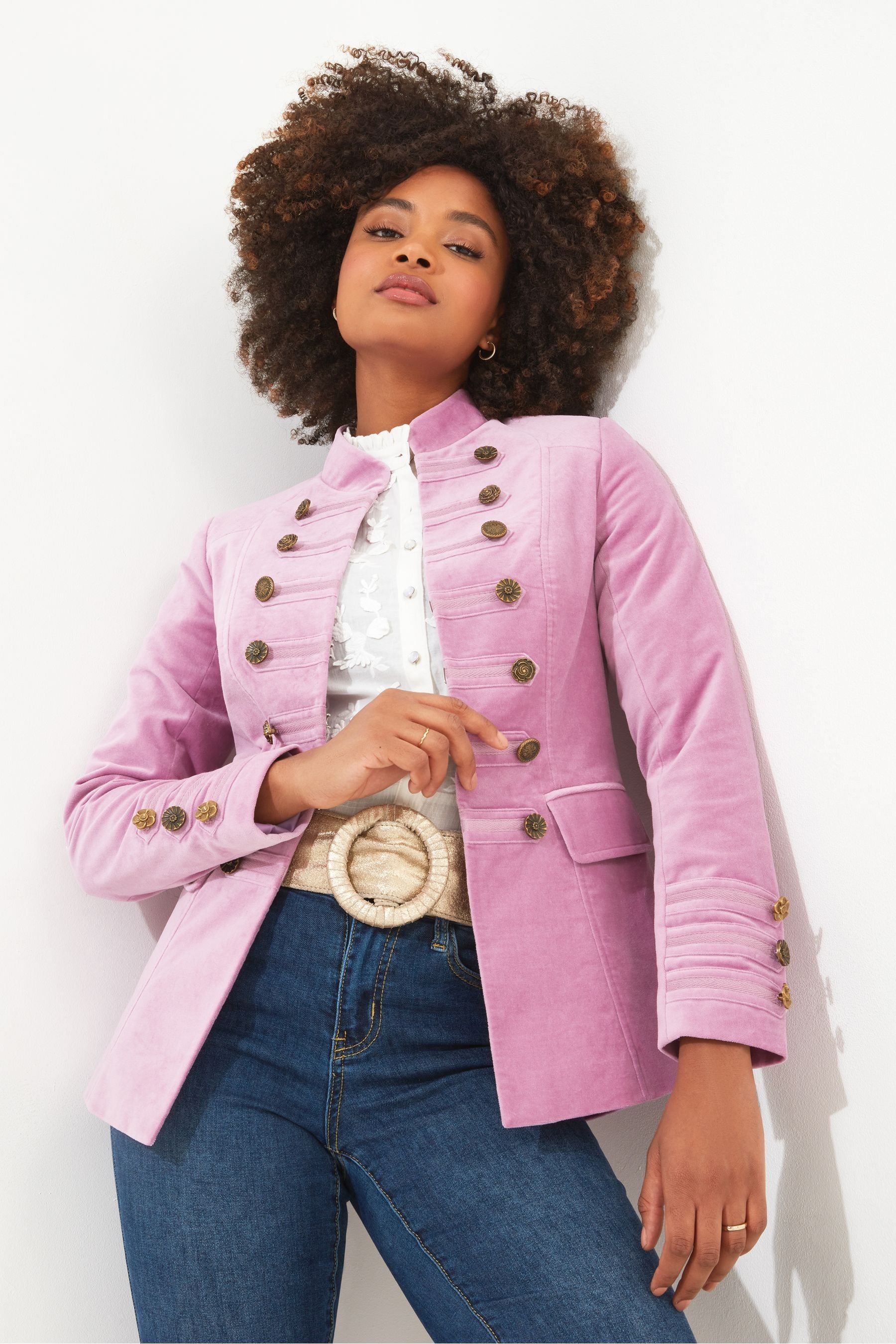Purple military jacket sale