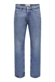 Only & Sons Blue Straight Leg Jeans - Image 6 of 7