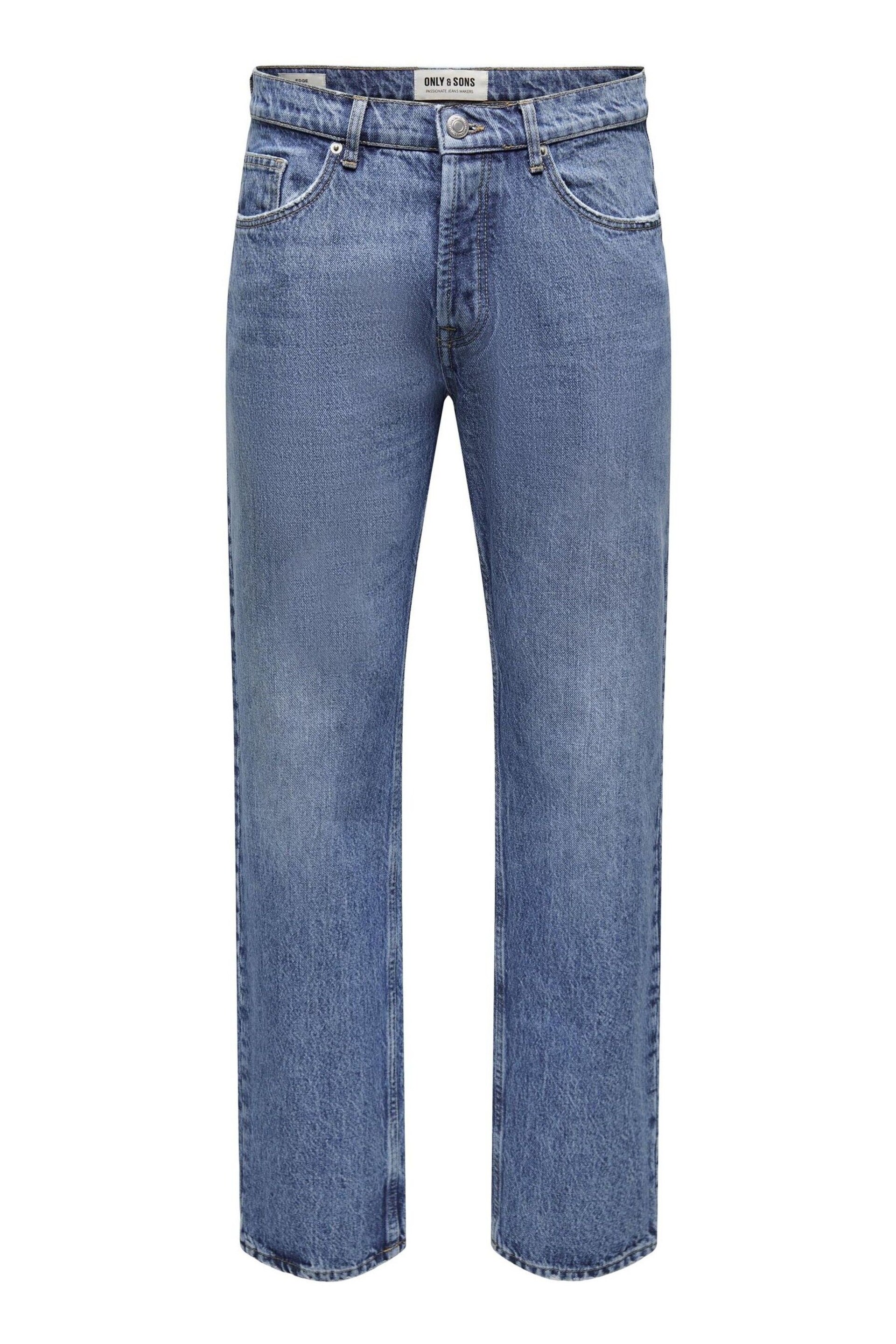 Only & Sons Blue Straight Leg Jeans - Image 6 of 7