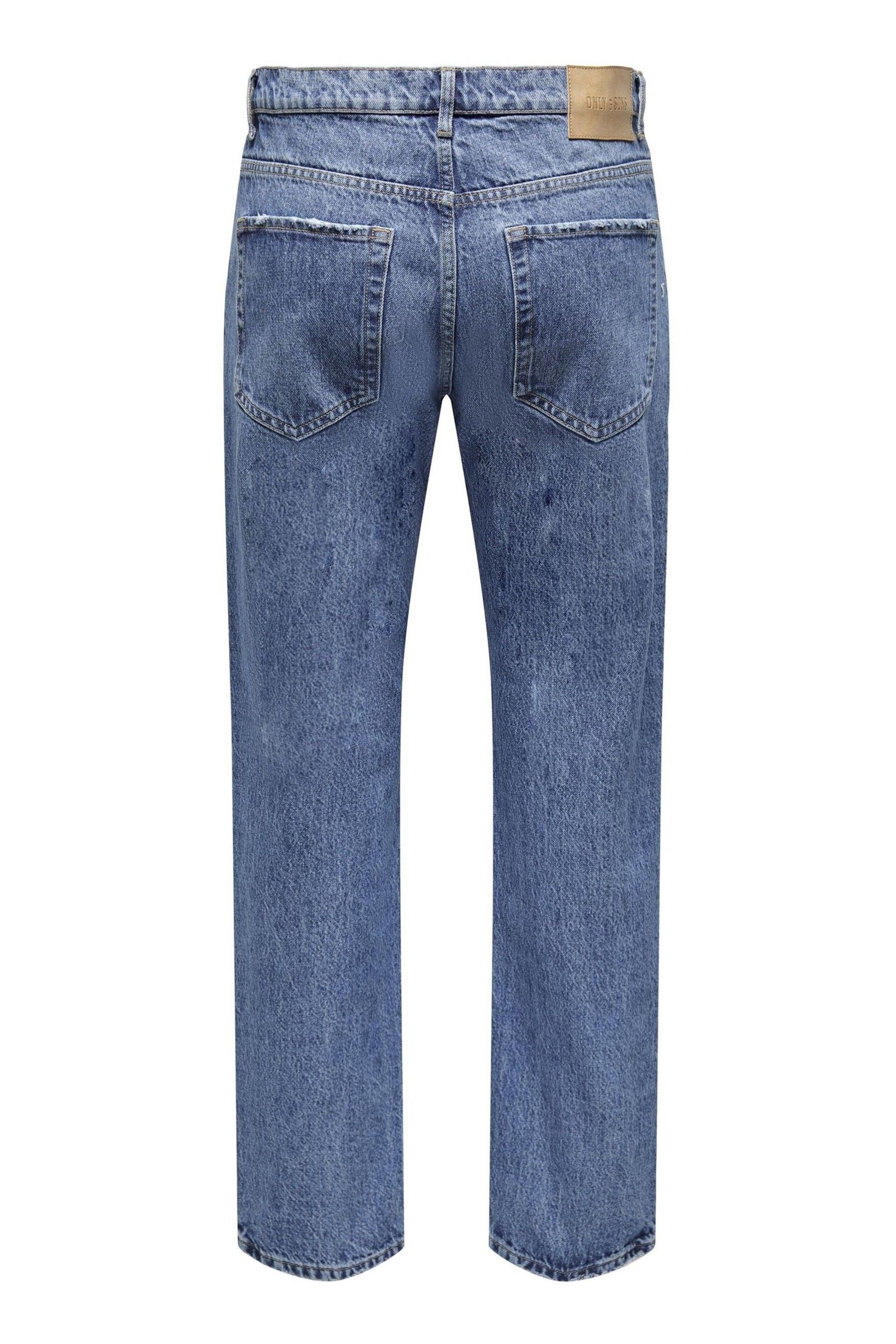 Only & Sons Blue Straight Leg Jeans - Image 7 of 7