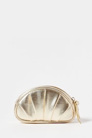 Oliver Bonas Gold Pleated Croissant Zipped Pouch - Image 2 of 6