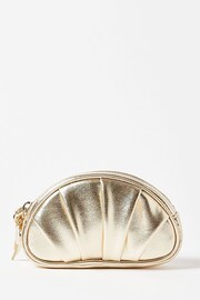 Oliver Bonas Gold Pleated Croissant Zipped Pouch - Image 3 of 6