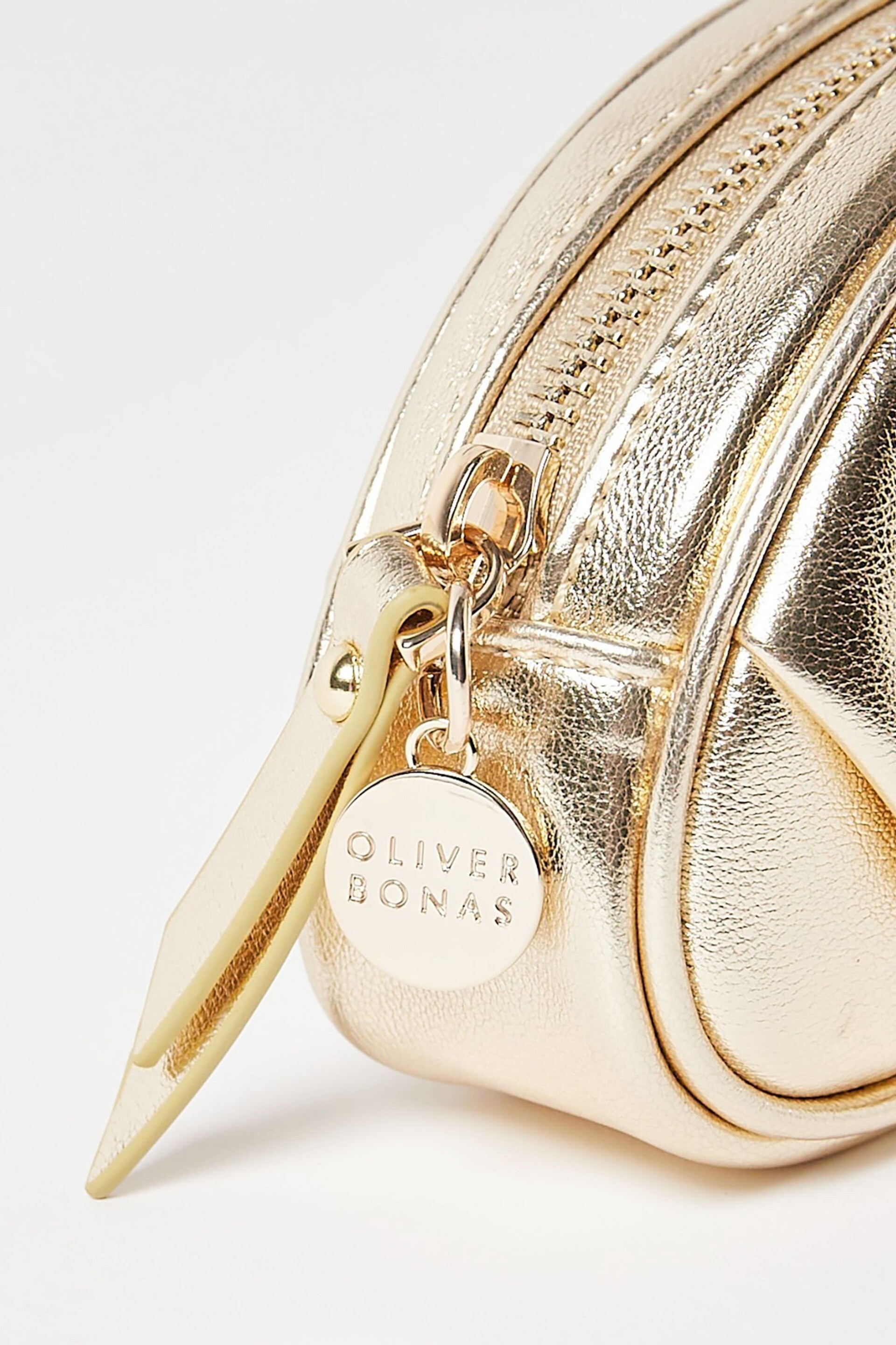 Oliver Bonas Gold Pleated Croissant Zipped Pouch - Image 4 of 6