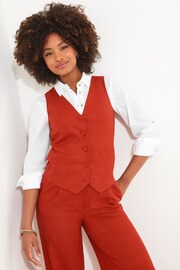 Joe Browns Orange Lyla Linen Blend Waistcoat - Image 2 of 7