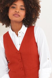 Joe Browns Orange Lyla Linen Blend Waistcoat - Image 5 of 7