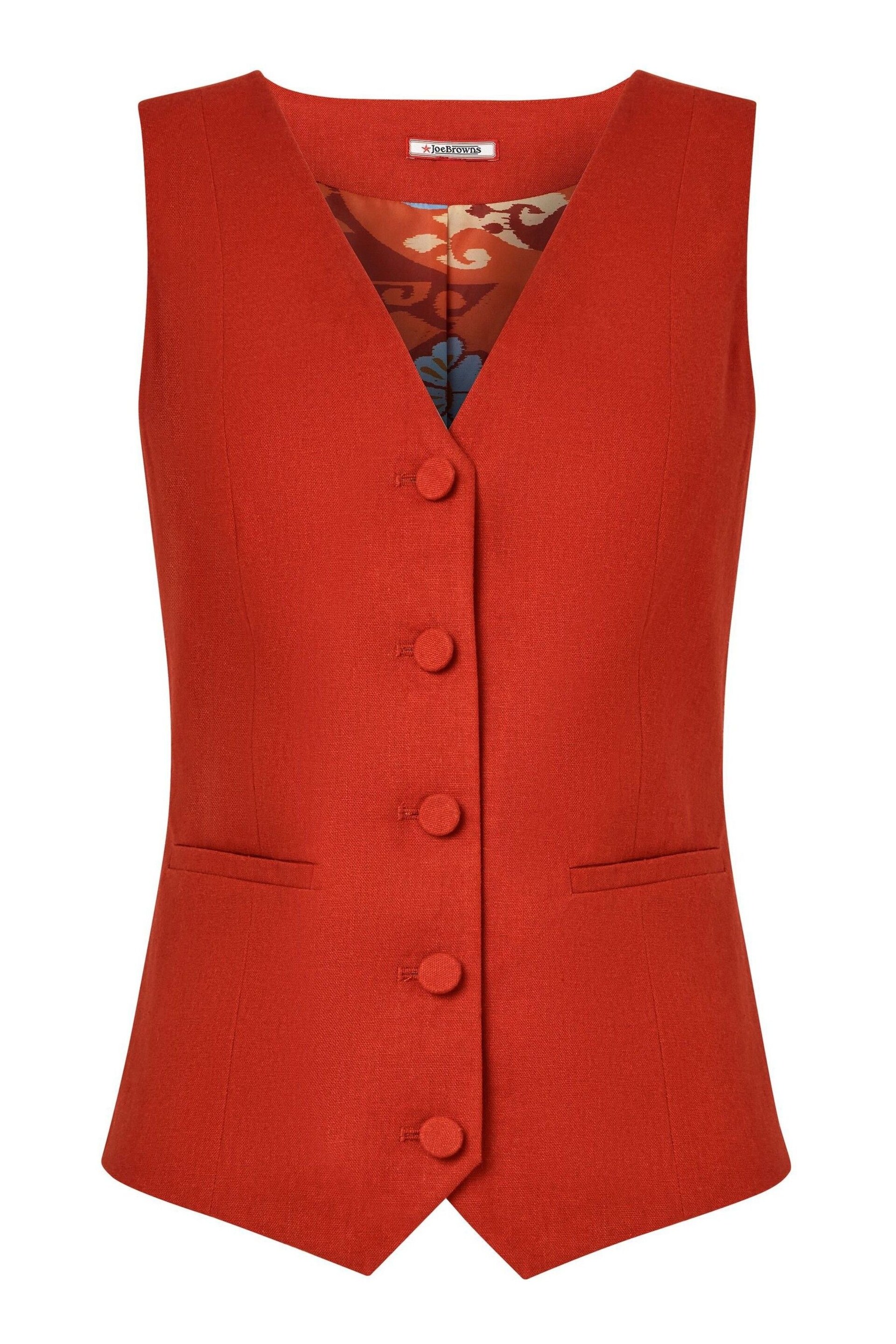 Joe Browns Orange Lyla Linen Blend Waistcoat - Image 7 of 7