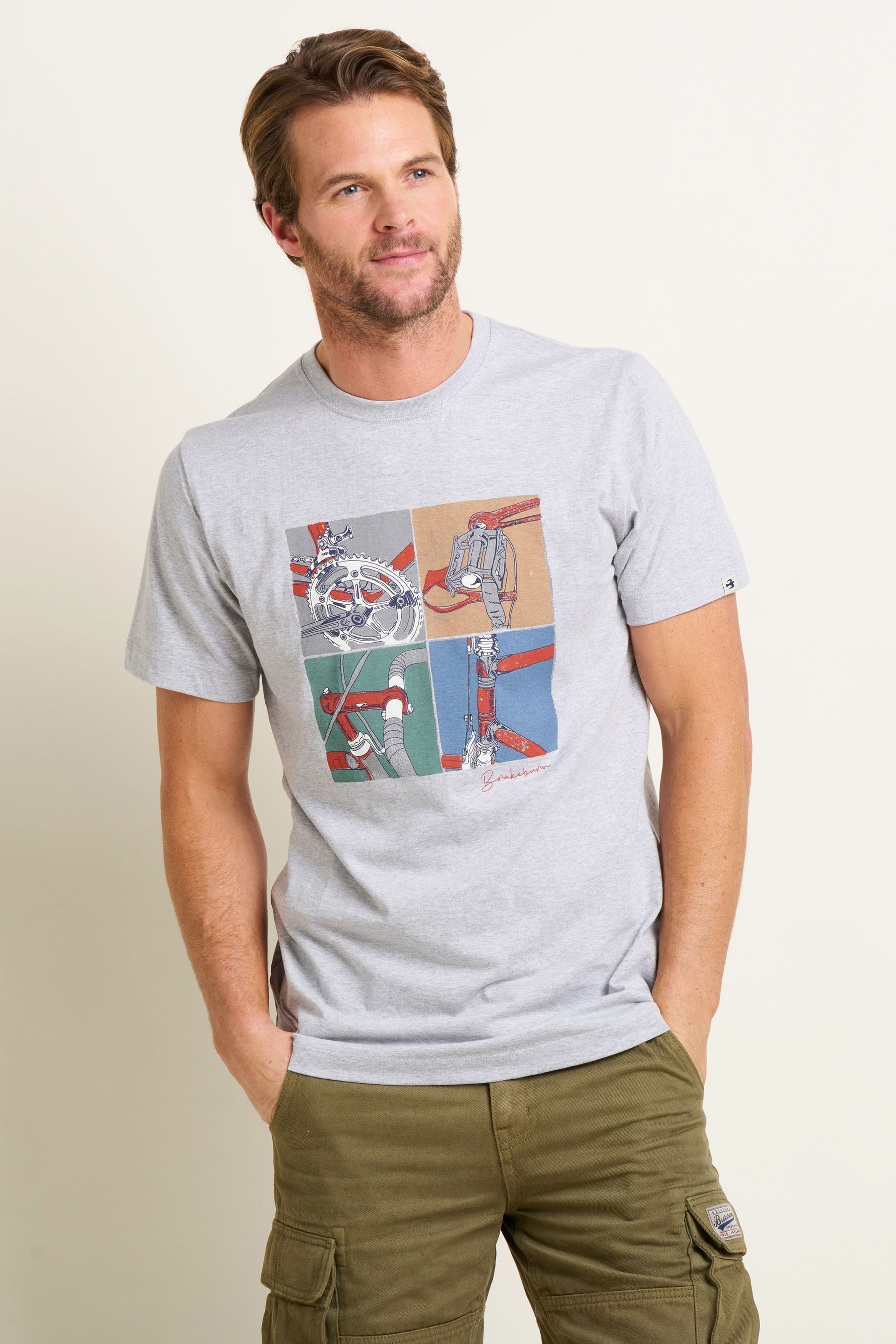 Buy Brakeburn Grey Bike Parts 100 Cotton T Shirt from the Next UK online shop