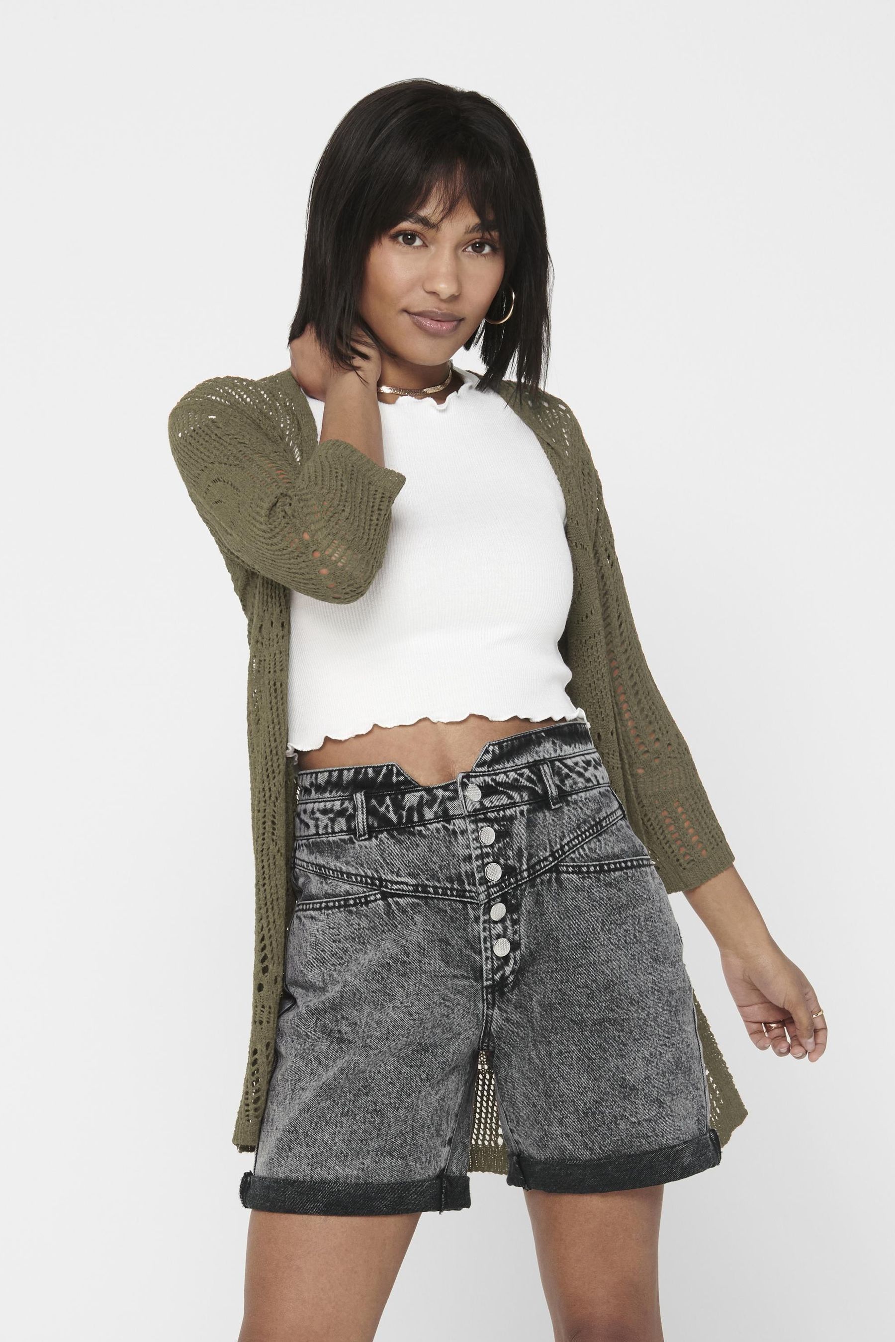 Buy JDY Green Crochet Relaxed Summer Cardigan from Next Luxembourg