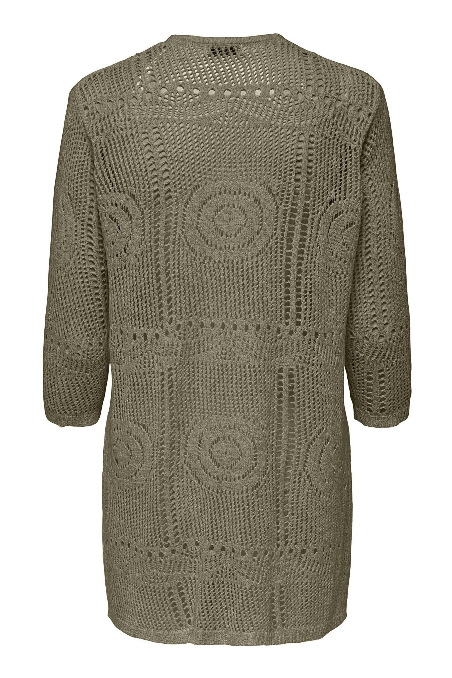 JDY Green Crochet Relaxed Summer Cardigan - Image 3 of 4
