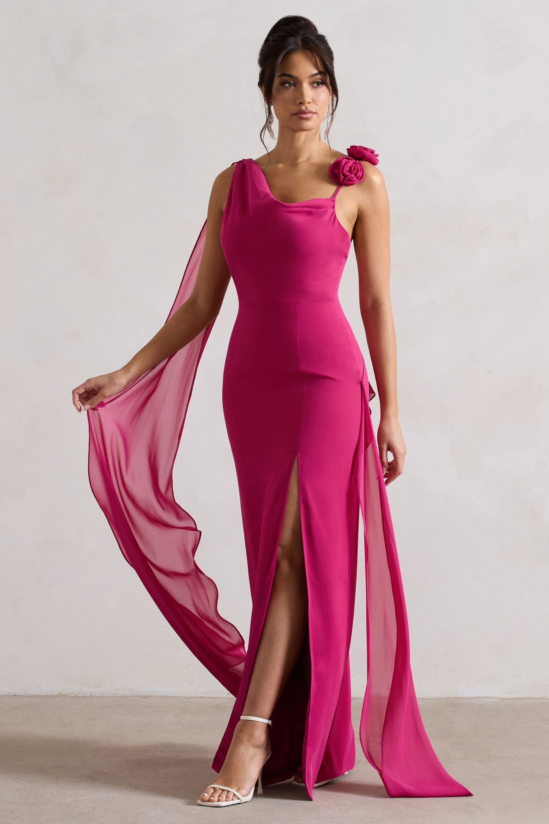 Illuminated elegance chiffon maxi dress top