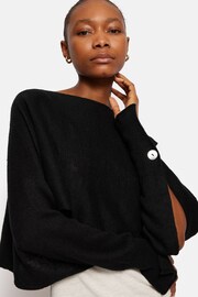 Jigsaw Black Pure 100% Linen Poncho Sweater - Image 4 of 6