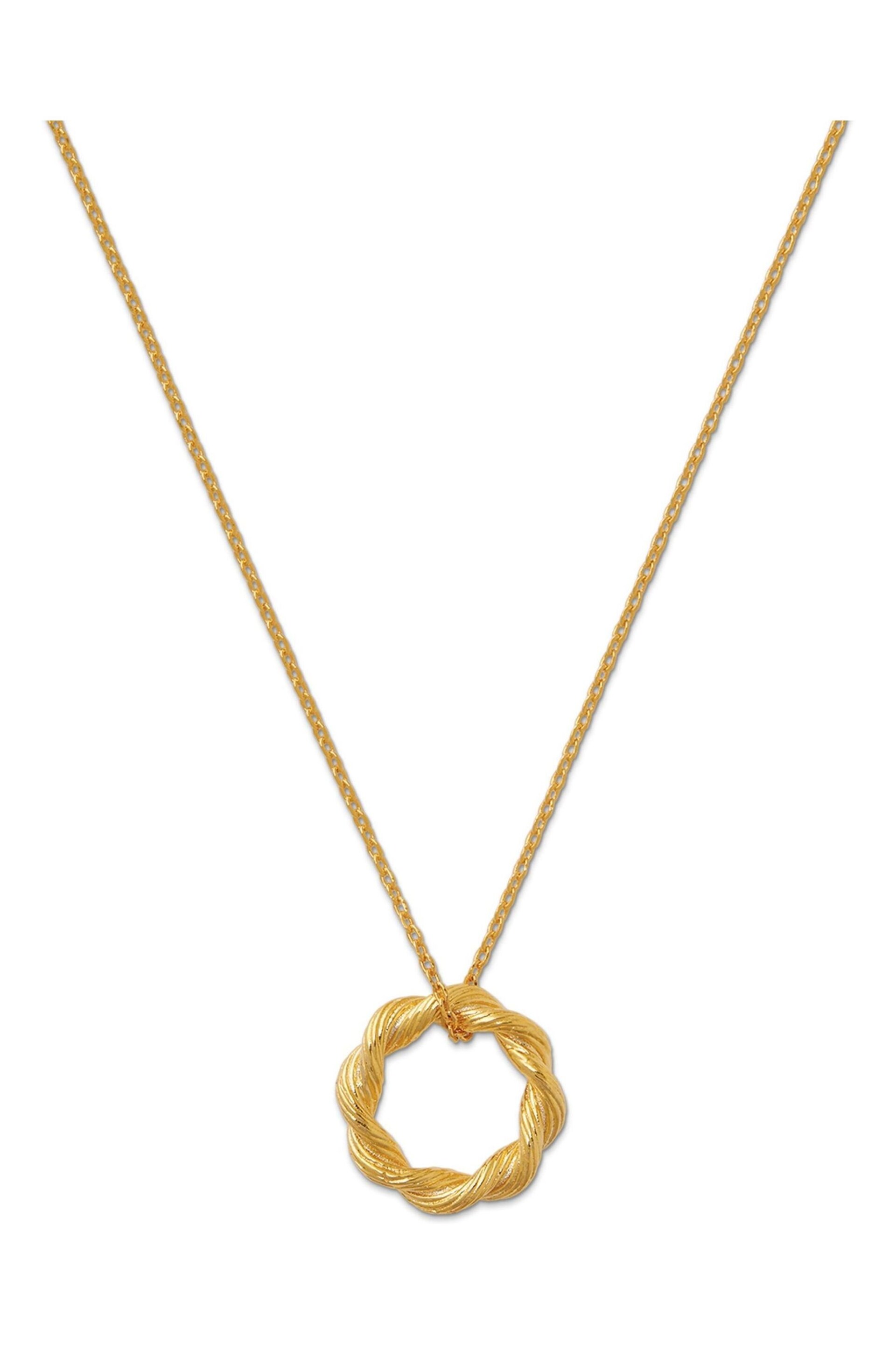 Orelia London 18k Gold Plating Twist Textured Open Circle Necklace - Image 2 of 2