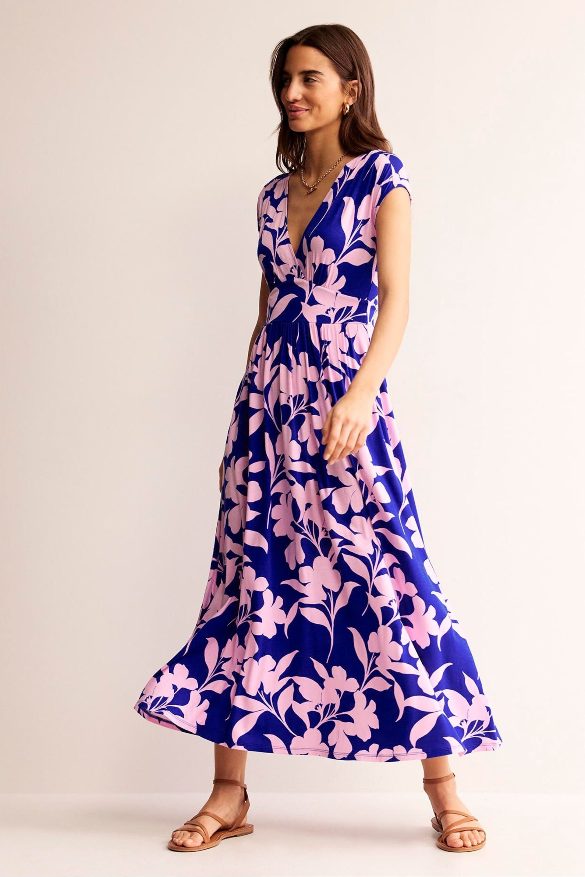 Boden Pink Petite Vanessa Wrap Jersey Maxi Dress - Image 1 of 5