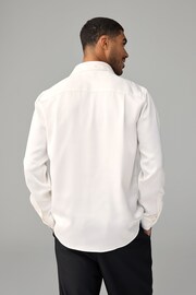 Ivory White Regular Fit EDIT Satin Long Sleeve Shirt - Image 4 of 8